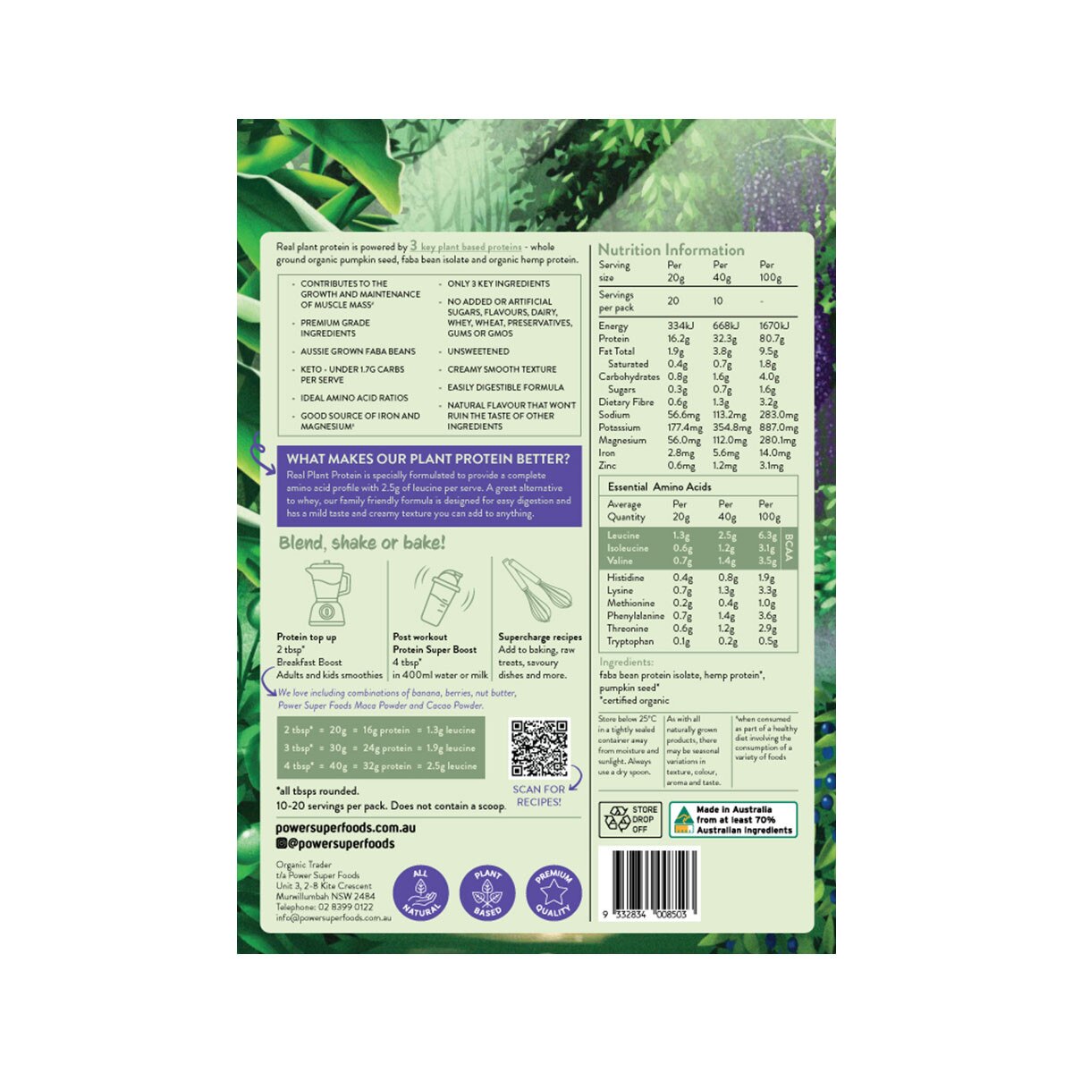 Power Super Foods | Real Plant Protein - Natural | Unit | Organic Trader